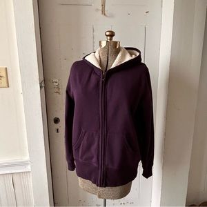 Eddie Bauer Purple Plum Fleece Lined Hooded Jacket